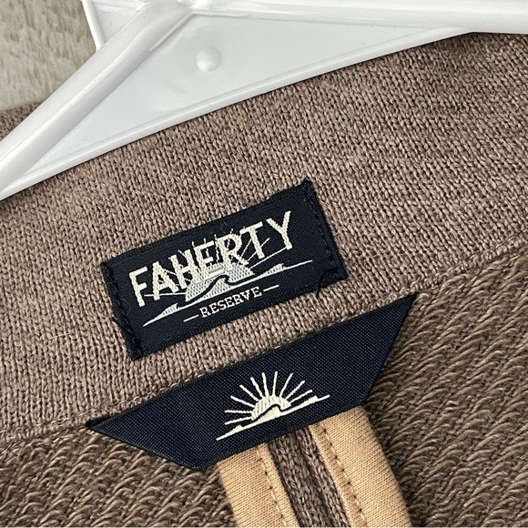 Faherty Knit Blazer organic cotton inlet reserve mens Brown large preppy office - Picture 2 of 8
